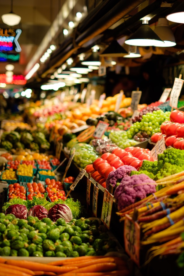 Beautiful market place, with some fresh vegetable